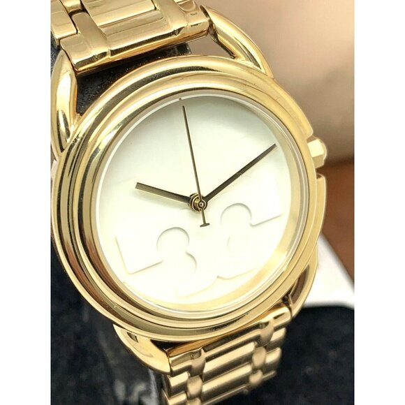 Tory Burch Women's Watch TBW7220 Miller Quartz Cream Dial Gold Stainless… - Picture 14 of 14